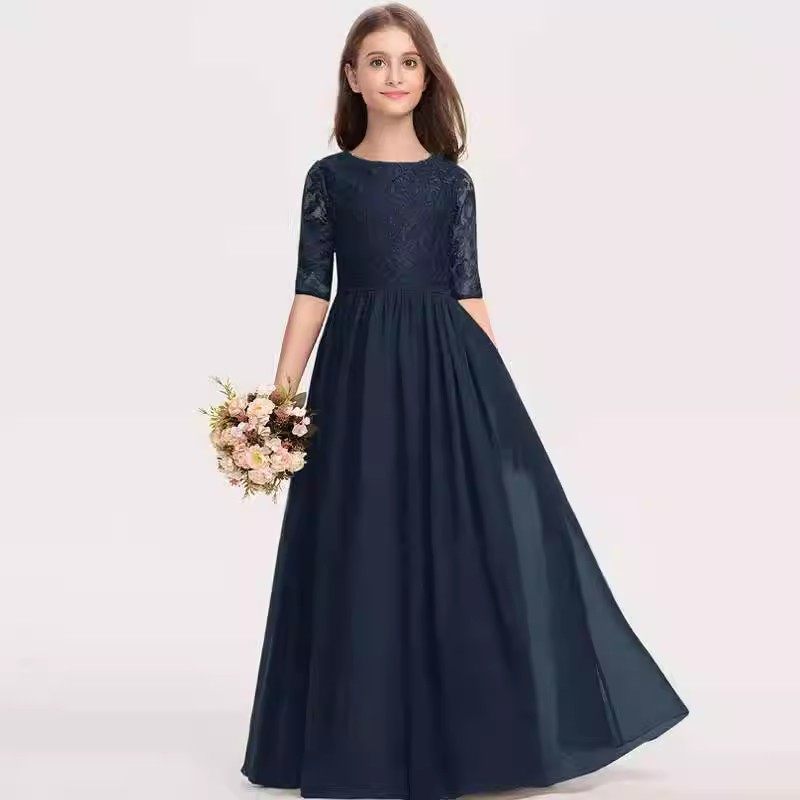 女童礼服儿童小女孩中大童公主裙花童婚纱小主持人钢琴演出表演服