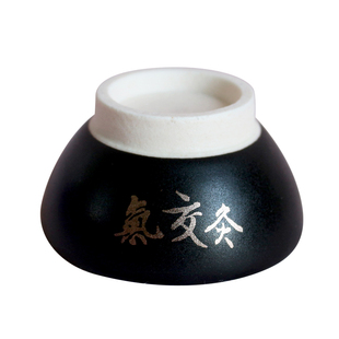 3.0+黑金款纯手工玩家级立新七针气交灸碗肚脐杯灸明火杯陶瓷碗权