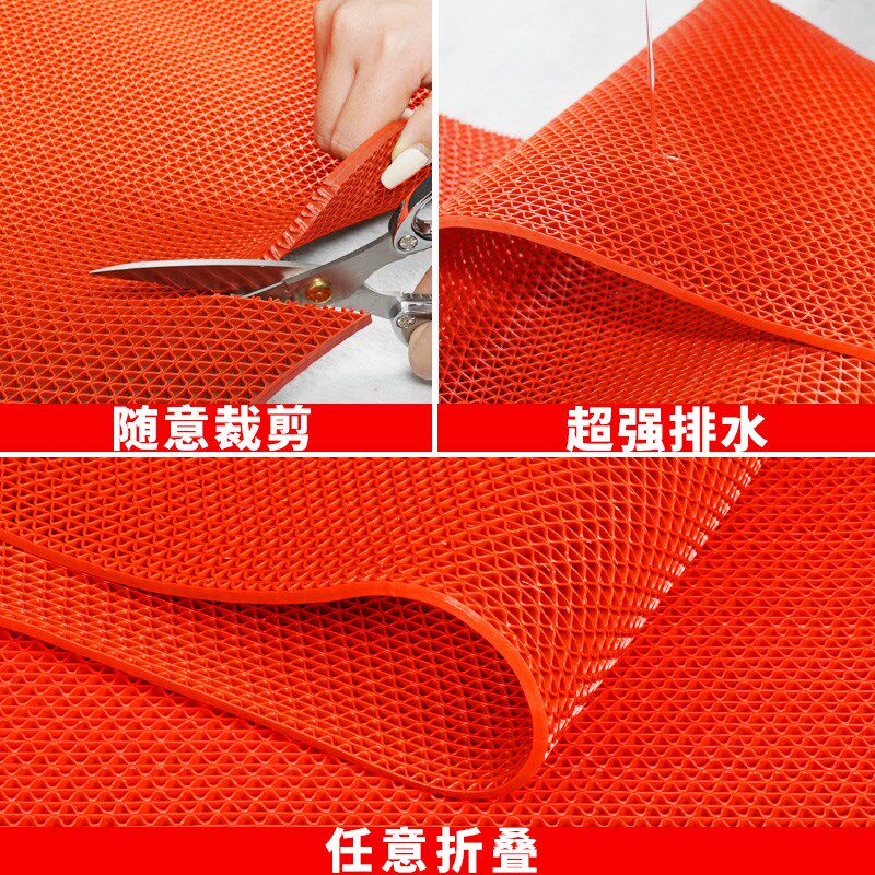 金宁s型防滑地垫卫生间厨房PVC塑料地毯饭店浴室镂空垫子隔水商用