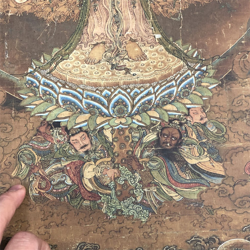 南宋千手千眼观世音菩萨高清微喷复制装饰画佛画高档丝绸挂画装裱
