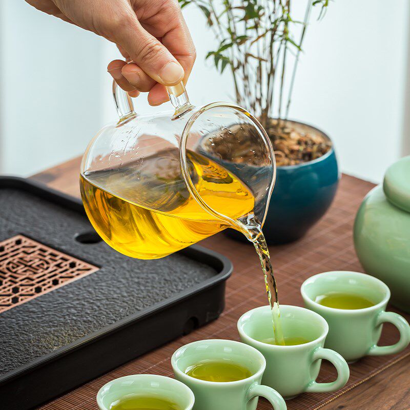 顾竹高端青瓷茶具套装轻奢陶瓷家用泡茶器中式简约茶壶小型喝茶装