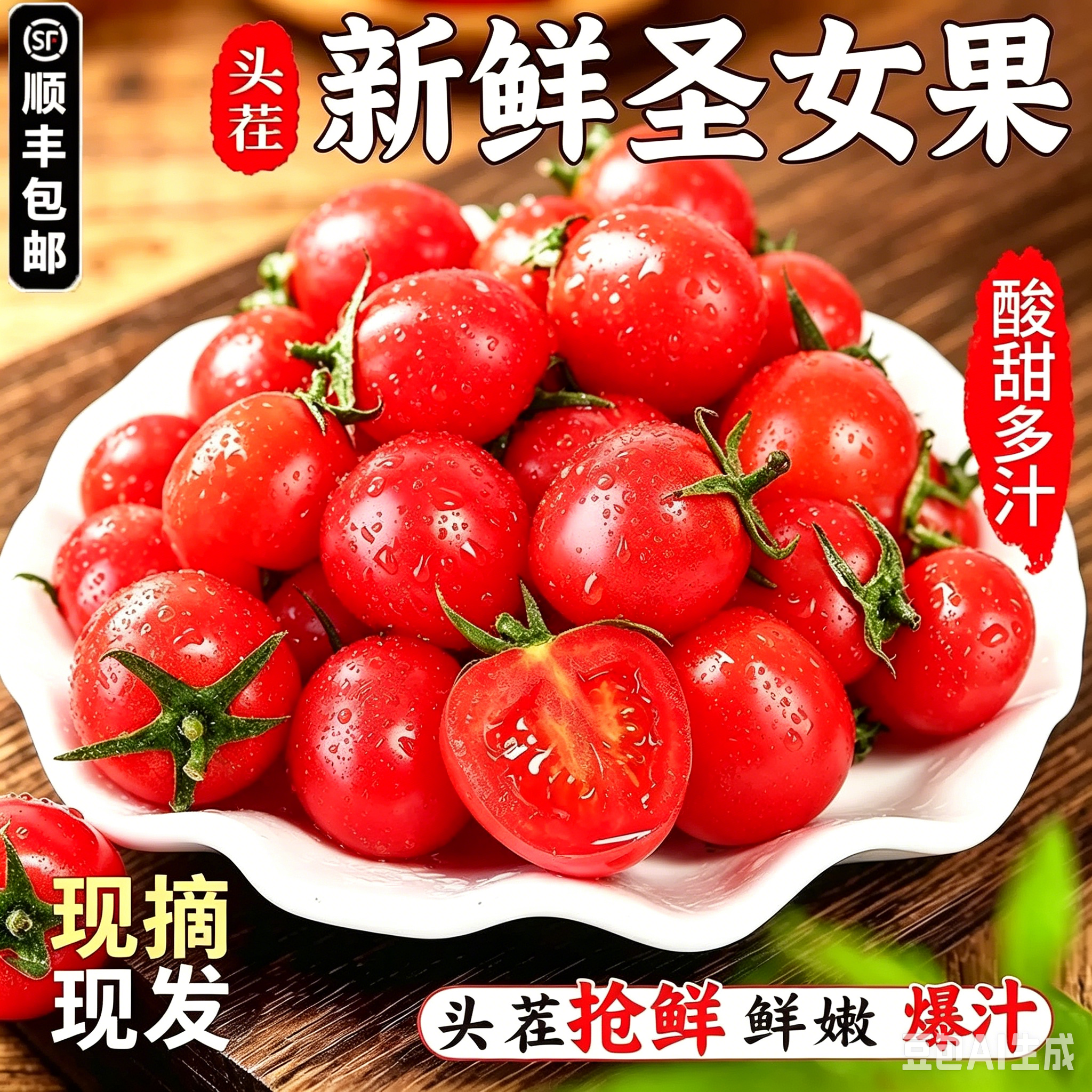 [秒杀]山东圣女果千禧小番茄樱桃圣女果应季新鲜水果