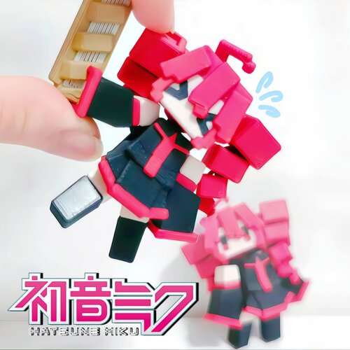 初音未来重音テト像素拼装手办