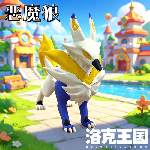 恶魔狼手办洛克王国游戏周边3D打印精灵宠物模型桌面装饰摆件收藏