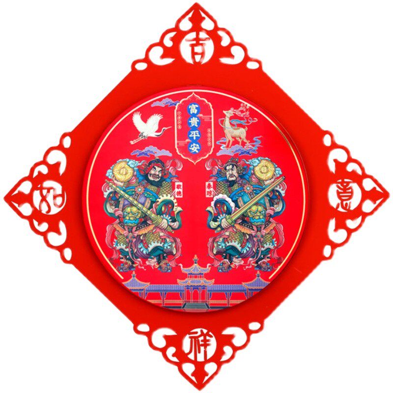 门神单门贴防盗大门专用立体金箔浮雕创意个性过年画秦叔宝尉迟恭