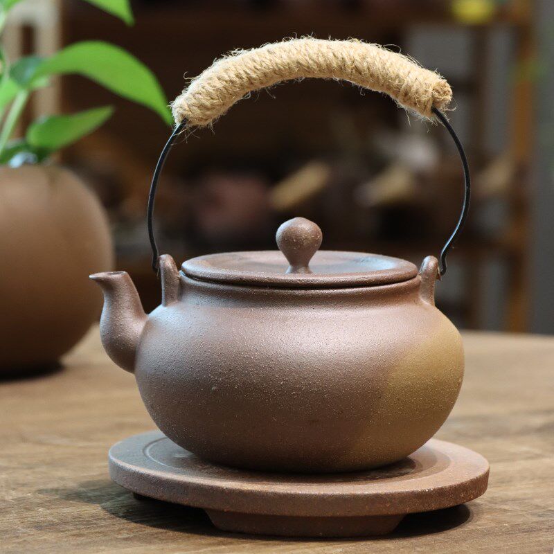 家用提梁日式陶壶电陶炉明火煮茶器纯手工陶瓷户外炭炉养生烧水壶