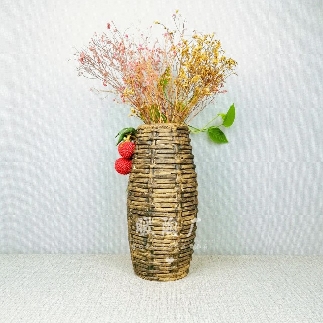 石湾公仔陶瓷摆件大师精品荔枝花瓶插花水培客厅玄关电视柜开业礼