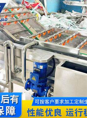 油菜压气泡清洗机自动不锈钢喷淋清洗机连续式果蔬气泡清洗机