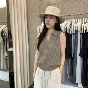 BLUEPOPS-26夏上新V领绞花针织背心a6232