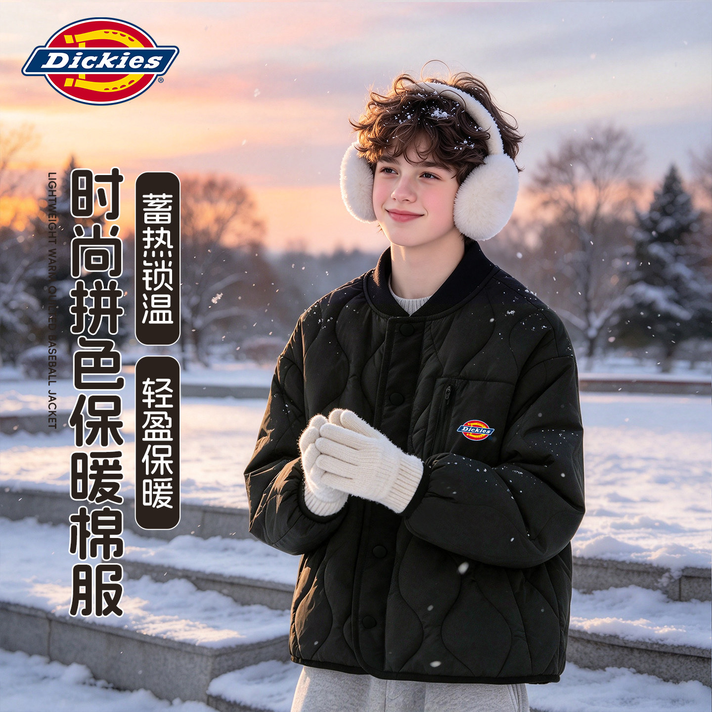 Dickies男童冬季棉服内胆2026新款男孩校服神器冬装儿童保暖外套