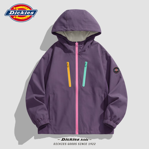 Dickies童装女童秋装外套2026新款儿童软壳衣休闲防水中大童衣服
