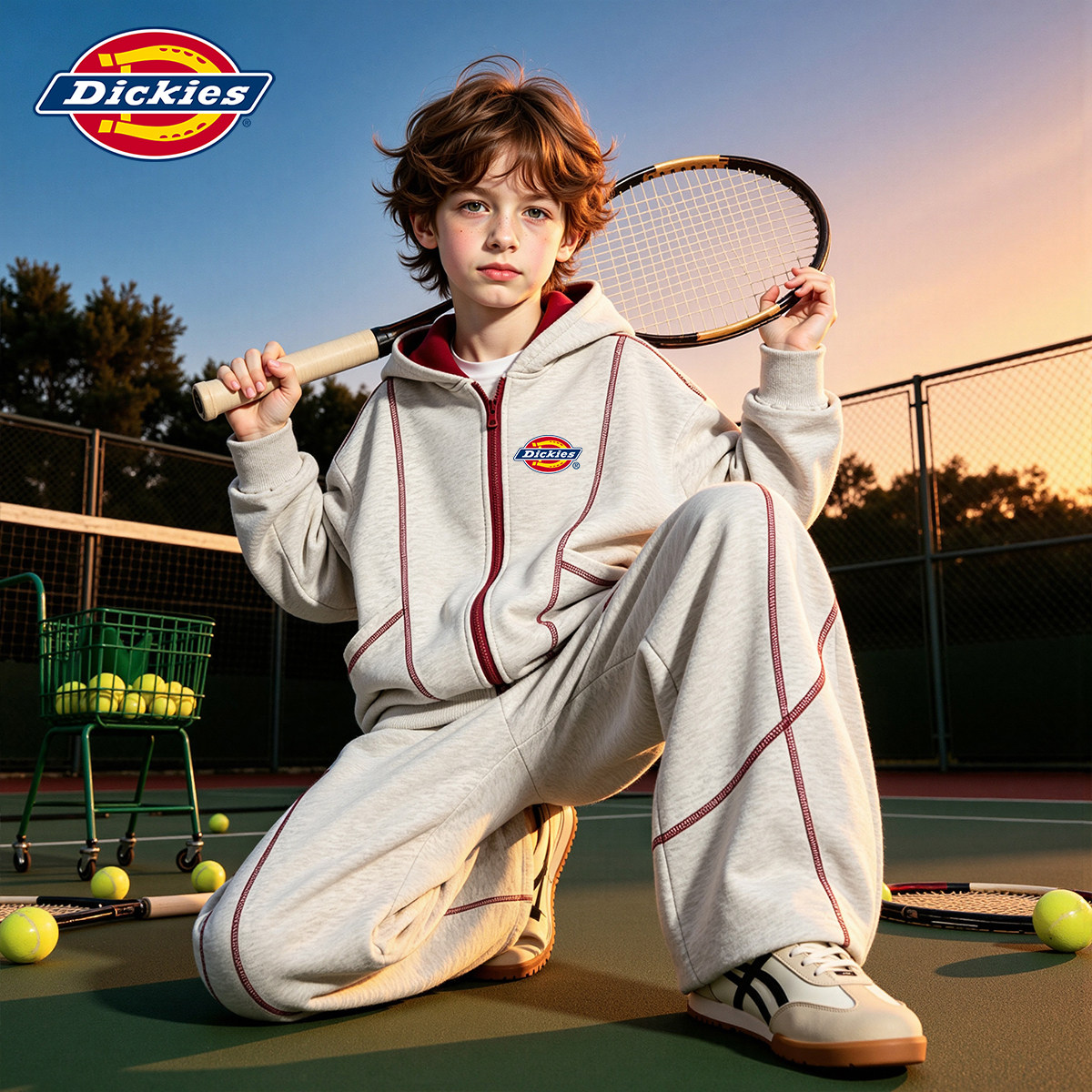 Dickies男童秋装外套2026新款青少年学院风休闲开衫上衣儿童衣服