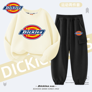 Dickies男童套装春秋薄款2026新款儿童卫衣宽松中大童工装裤秋装
