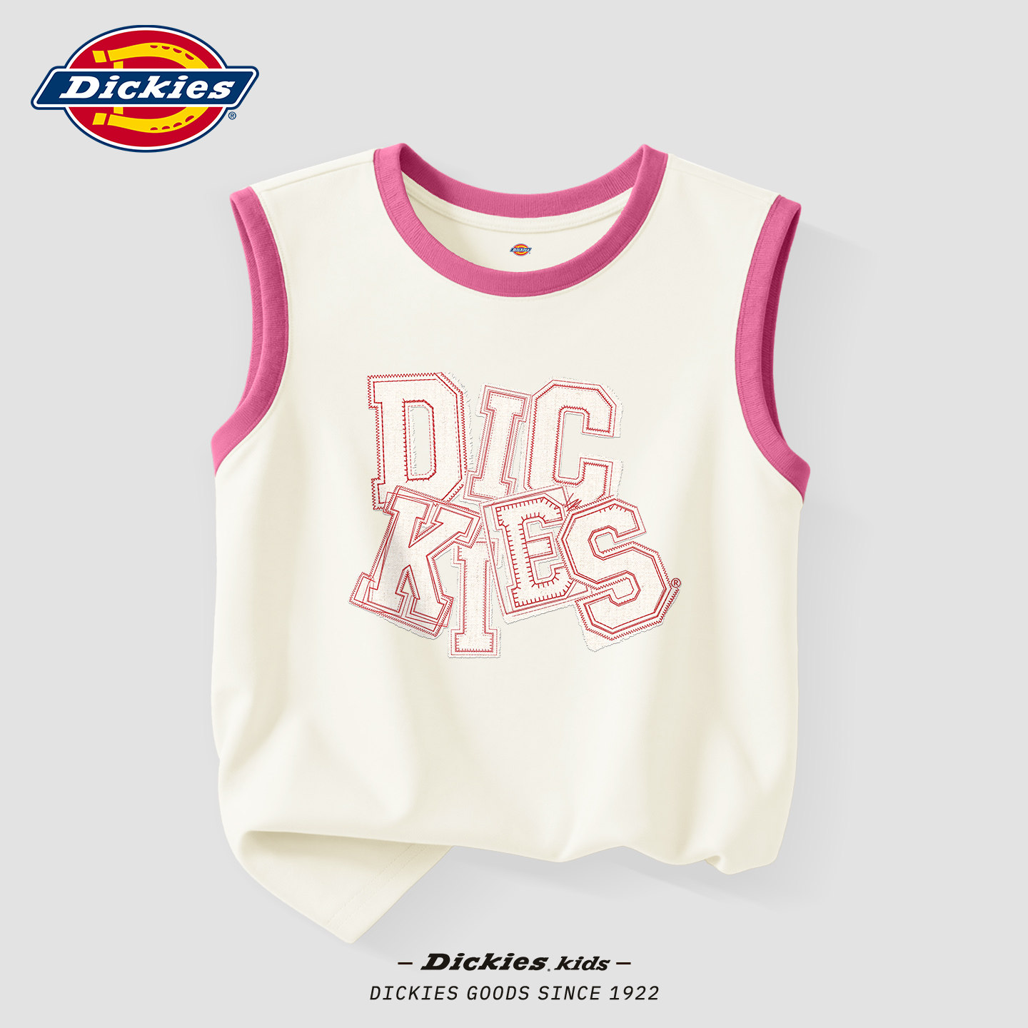 Dickies女童运动背心外穿2026新款夏薄款儿童上衣小女孩甜美衣服