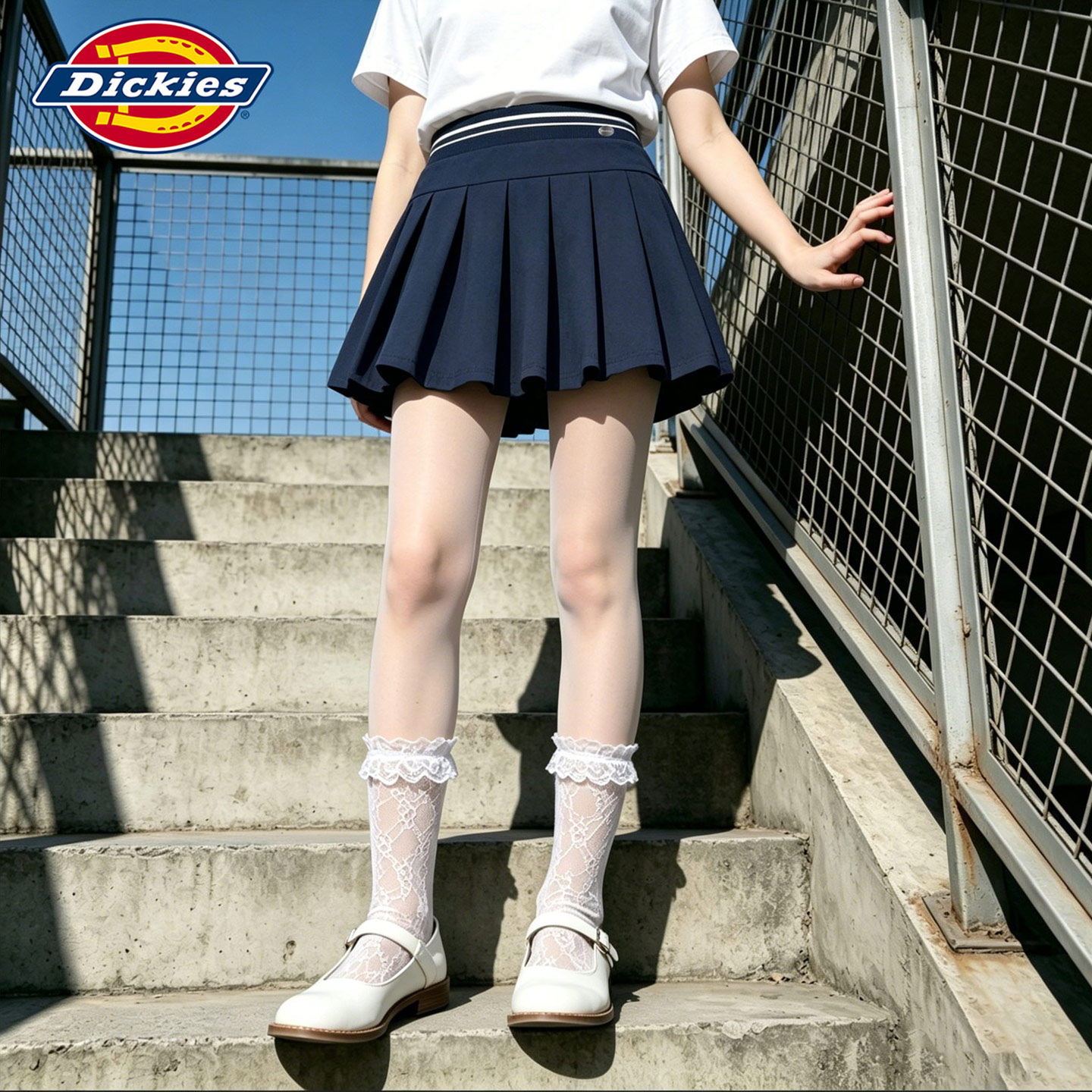 Dickies女童学院风百褶裙2026新款夏季儿童短裙运动好看女孩裙子