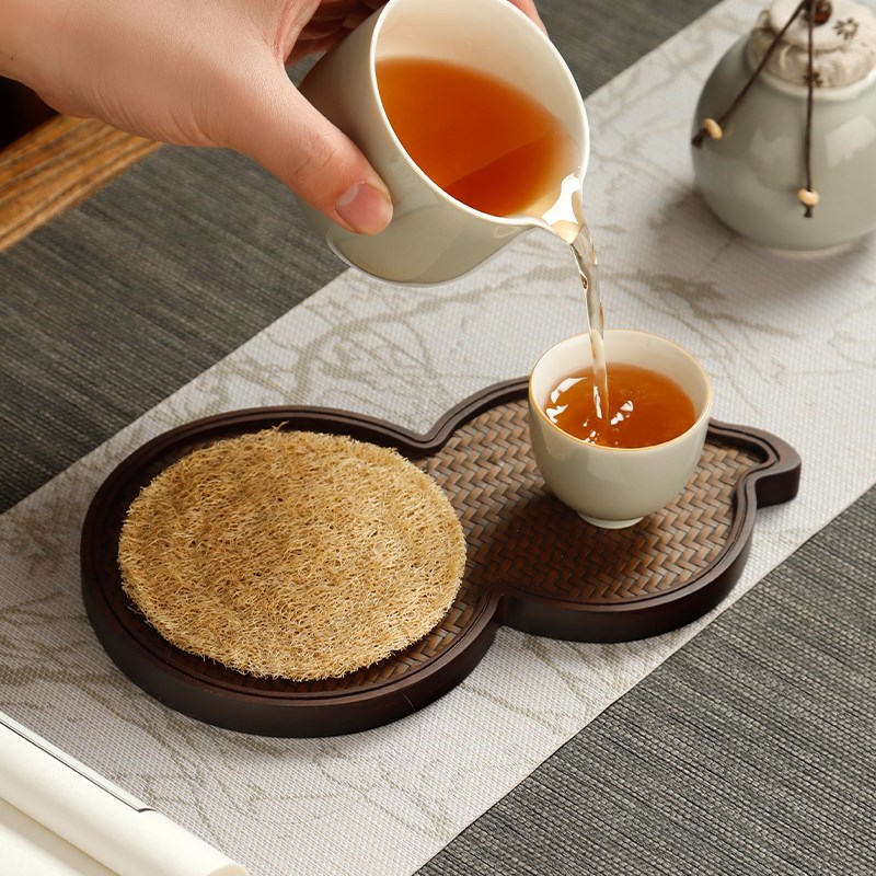 家用重竹壶承竹制干泡台茶壶底座紫砂壶托呈竹编茶托盘壶茶承垫子