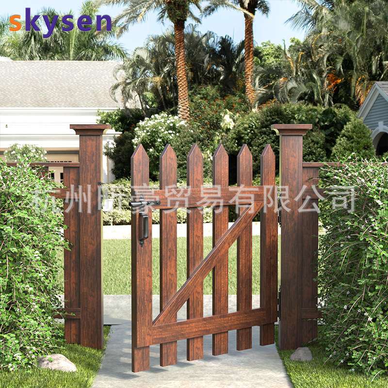skysen美式木栅栏门闩门锁 护栏门锁 篱笆门锁  带拉手 跨境货源图片