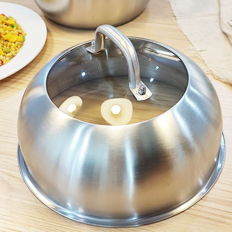 304不锈钢三层蒸锅 复底双耳汤锅 加厚锅具炊具蒸笼电磁炉锅