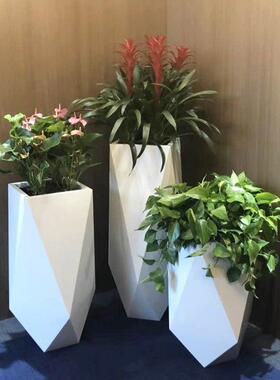 不锈钢花箱户外切面菱展HX-26-01形落地花箱客厅店商酒场学校花厅