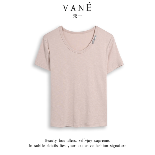 梵一/FANYI 2026夏季经典圆领时尚纯色T恤女
