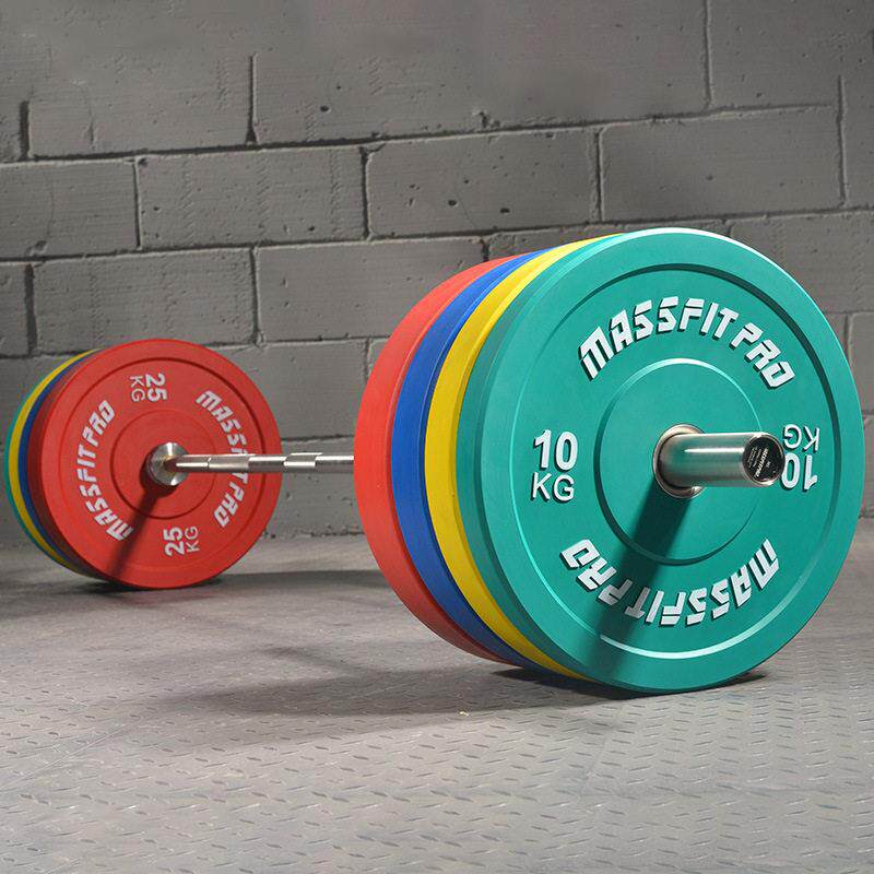 马西商用Crossfit全胶弹片杠铃片彩色环保弹跳片pro室专业