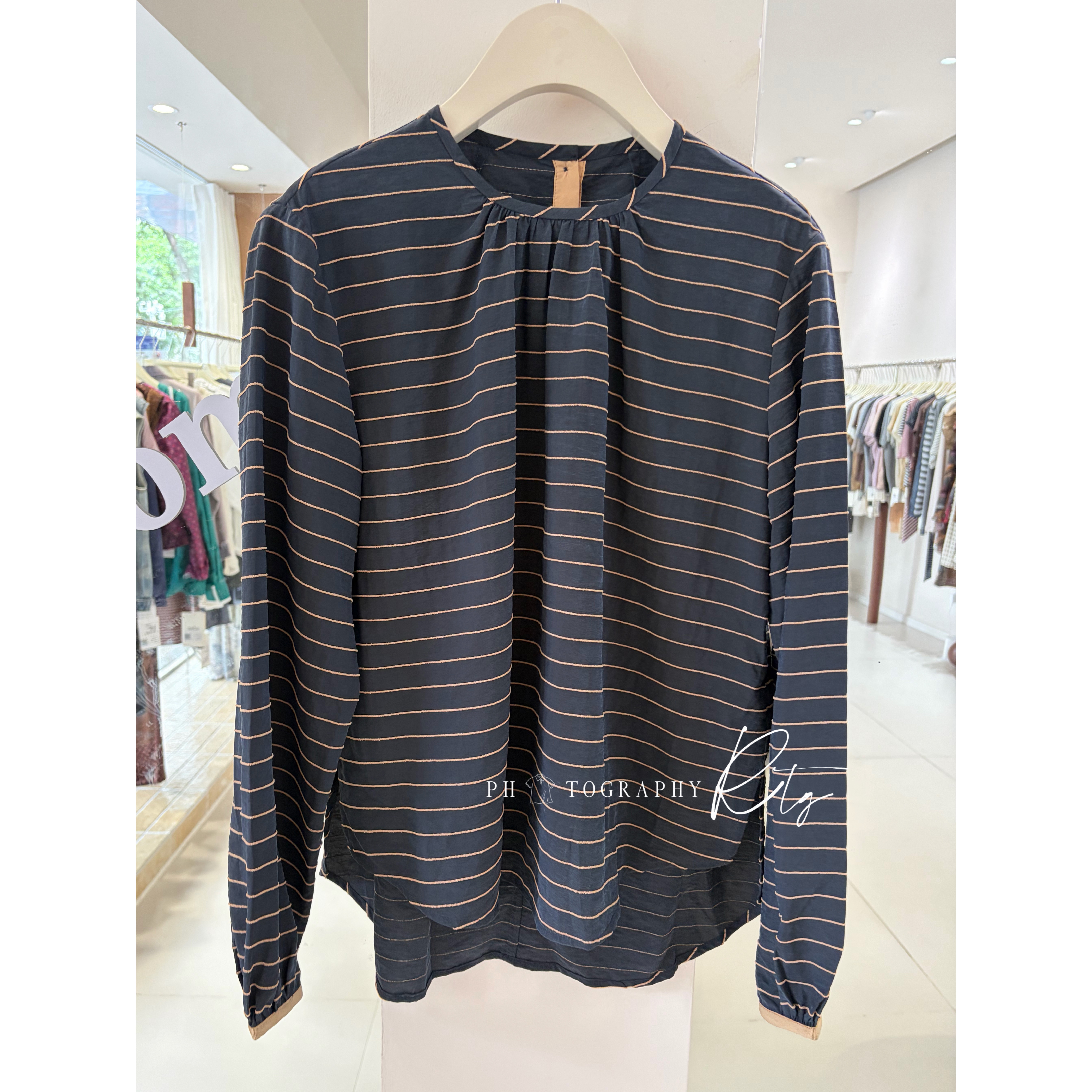 Rtg Clothing新款设计师小众原单百搭条纹宽松长袖衬衫上衣