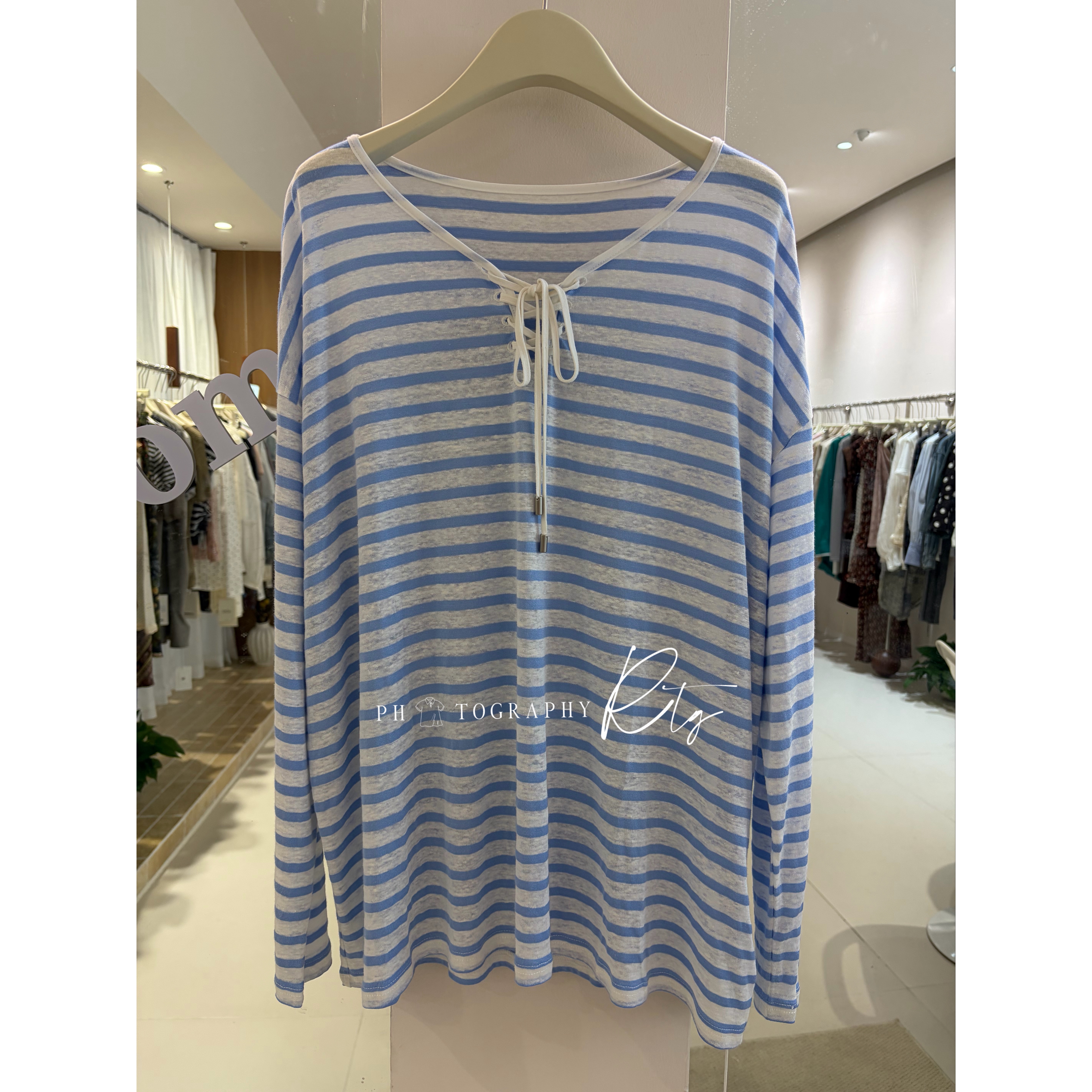 Rtg Clothing新款设计师小众原单百搭条纹防晒宽松长袖T恤