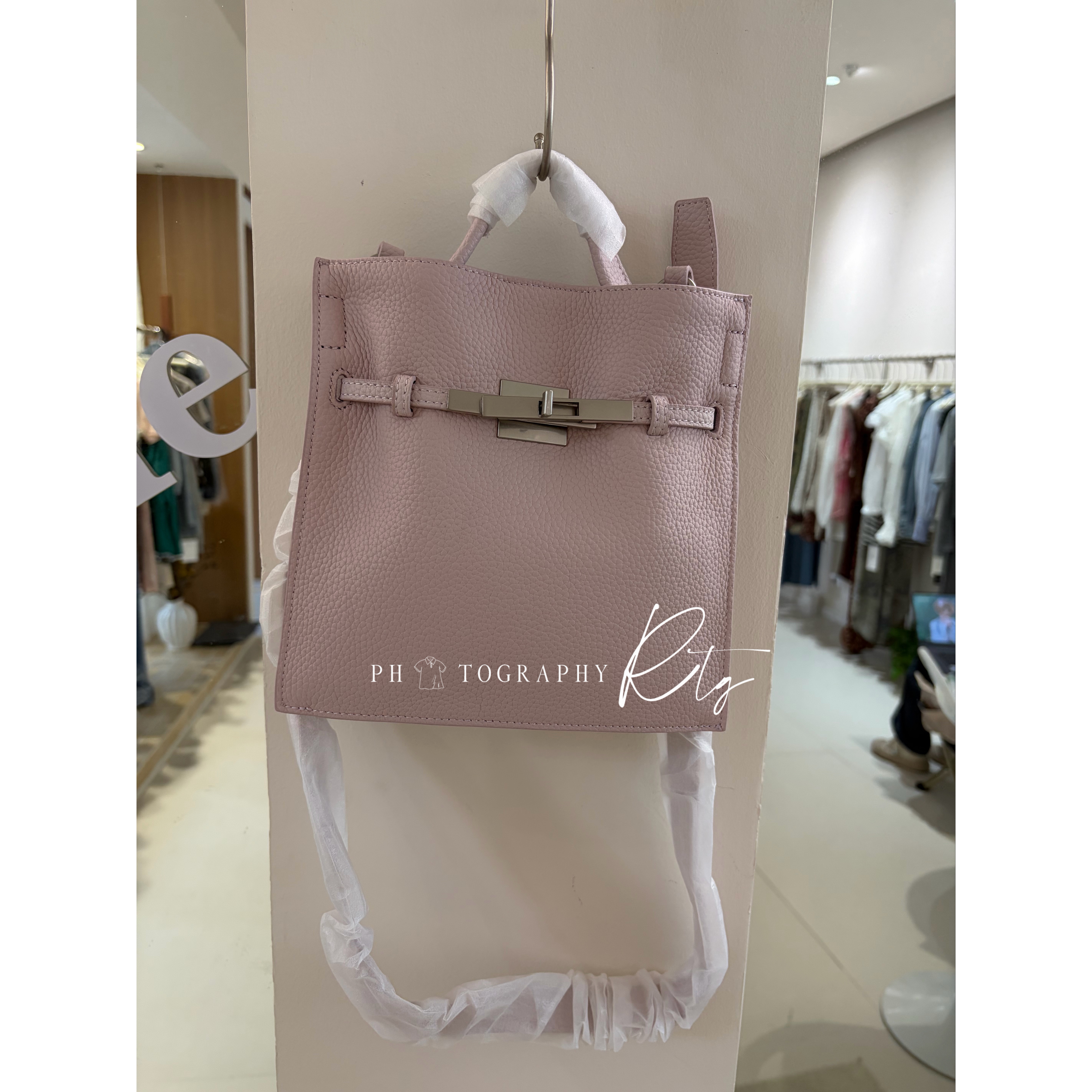 Rtg Clothing新款设计师原单百搭粉色真皮牛皮包手提包单肩包