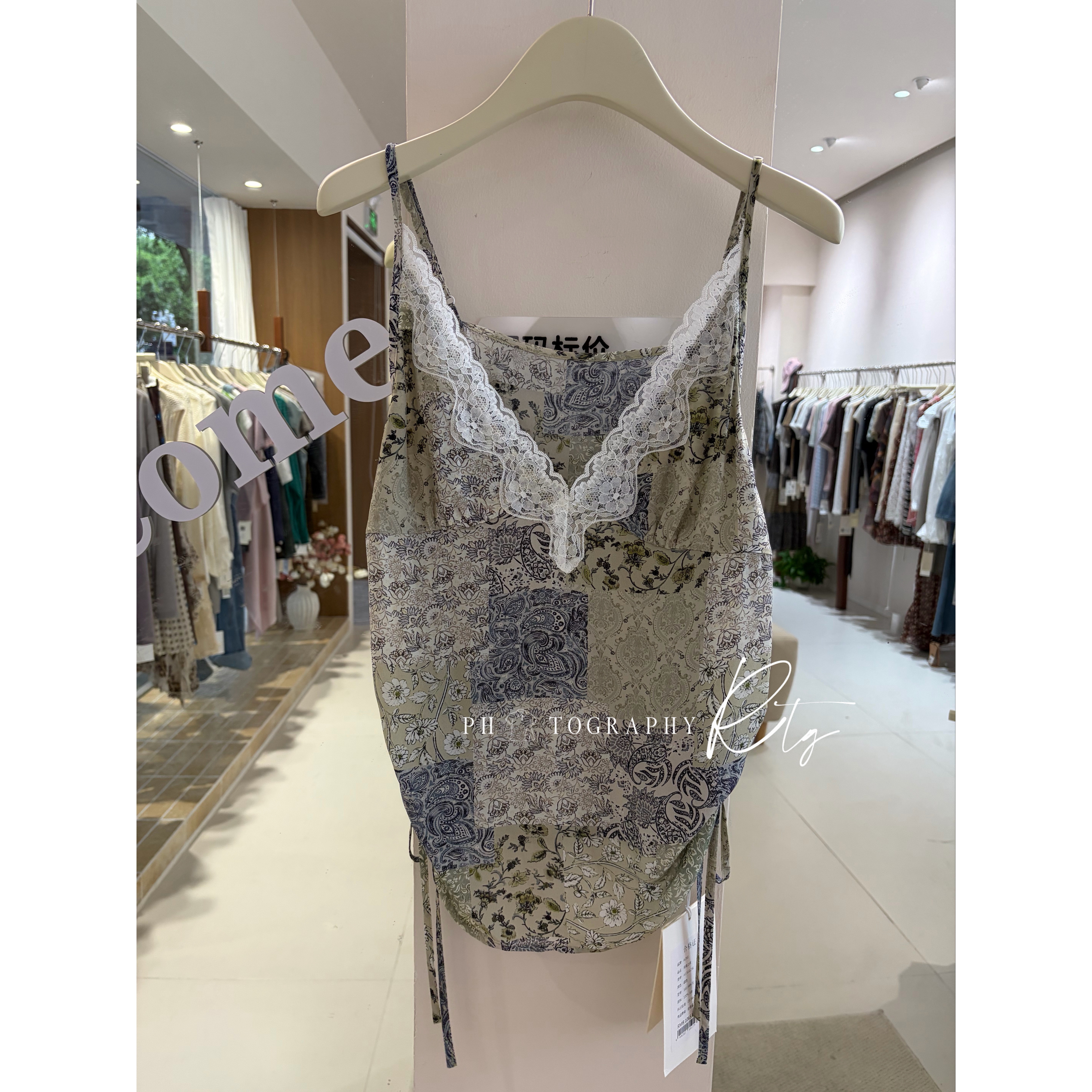 Rtg Clothing新款小众设计师款原单正品蕾丝碎花吊带长裤套装