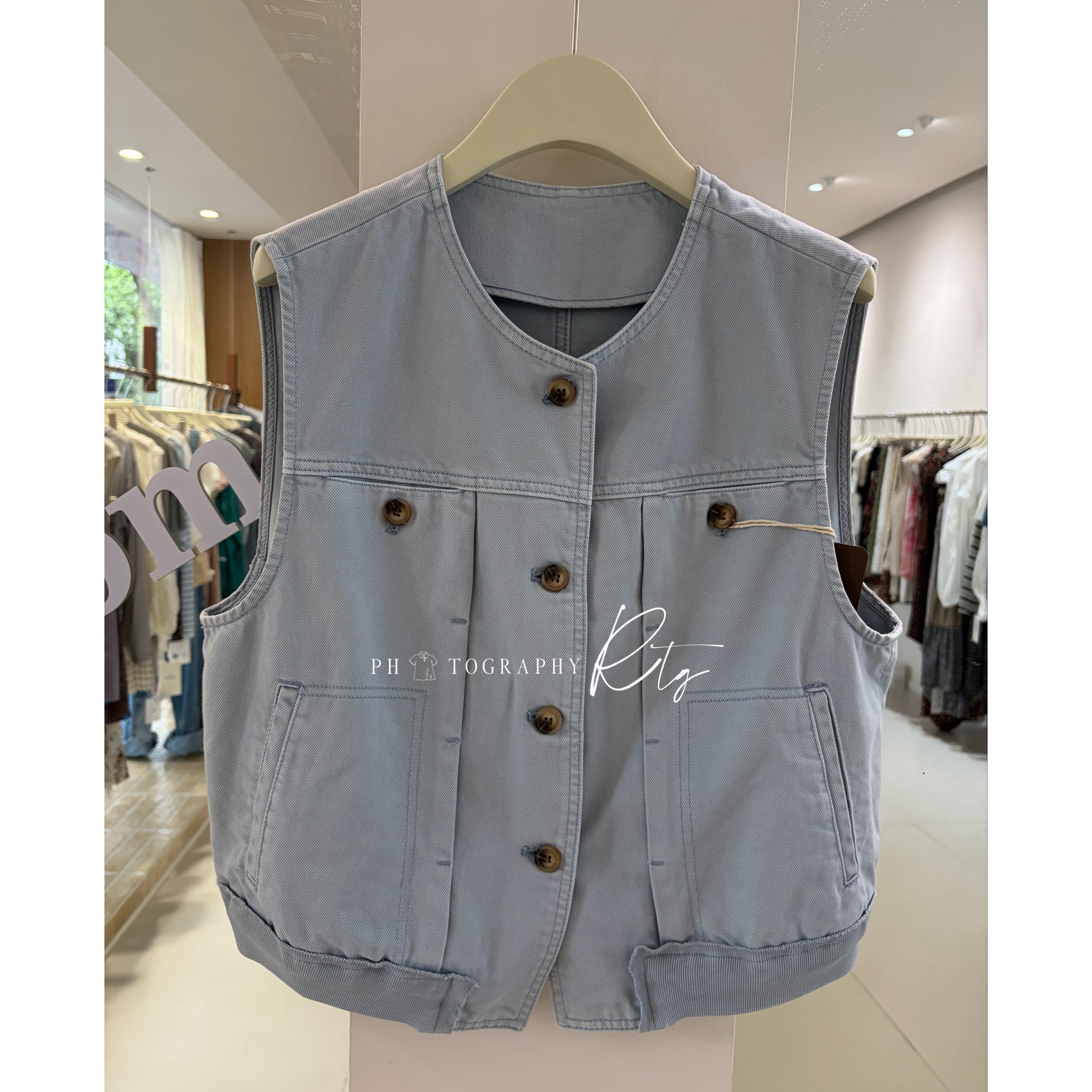 Rtg Clothing新款设计师小众原单百搭复古水洗做旧牛仔马甲长裤