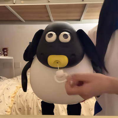小羊肖恩萌趣毛绒会动儿童书包