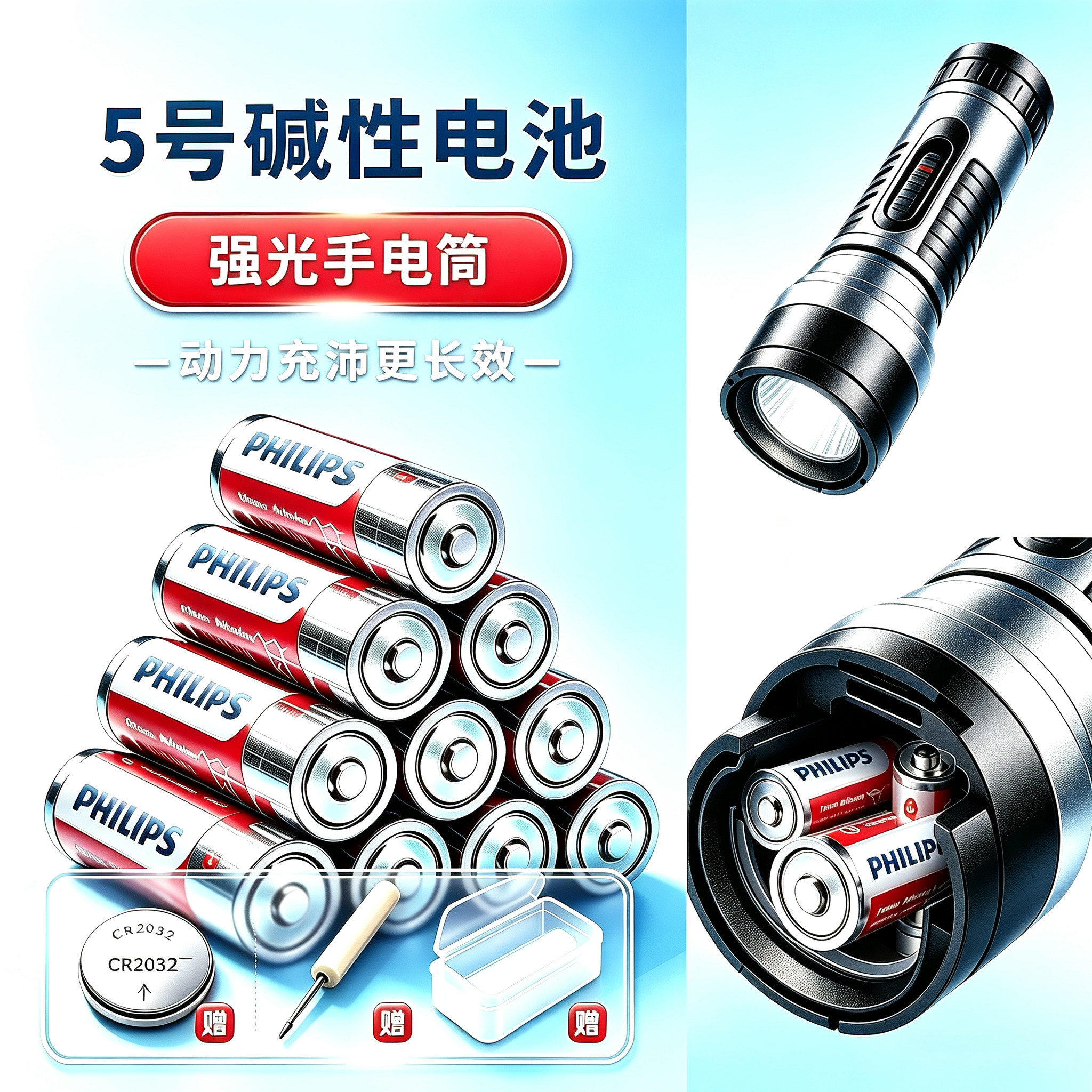 飞利浦5号碱性无汞大容量干电池图片