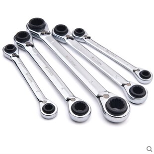 三箭双头棘轮扳手双向快速扳手工具四用扳手开口梅花扳手汽修套装