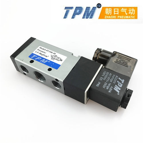 TPM朝日气动二位五通电磁阀阀体4V210-08 220V/24V 配接头消声器