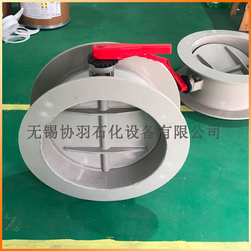 PVC手动风阀风量圆形塑料蝶阀pp通风法兰蝶阀气动排风管道调节阀