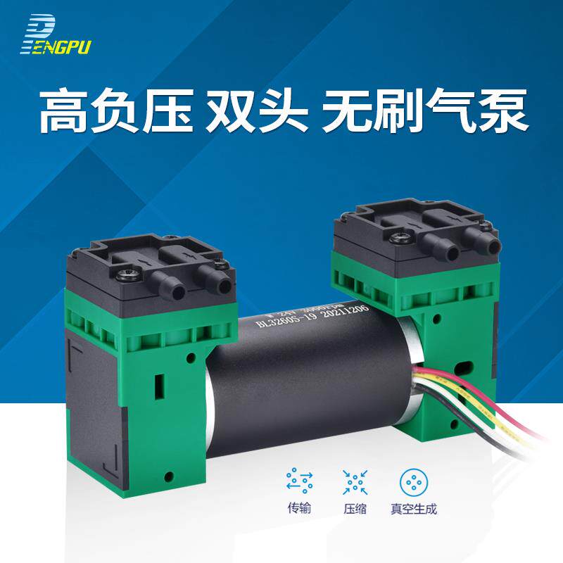 双头微小型真空泵12V高负压泵24V小型打气泵可调速无刷电机压缩机