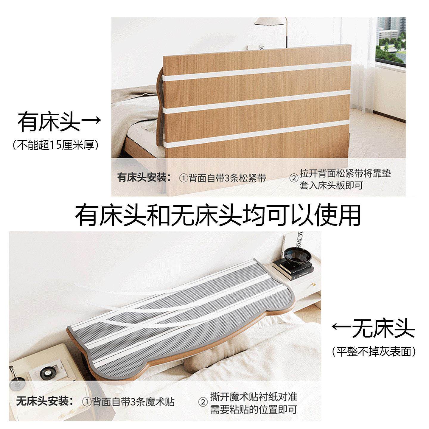 倍腾呆萌2熊床头软包靠背垫206床新款儿童小熊床头房榻榻米无头垫