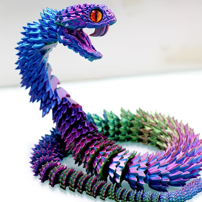 3d打印蛇蝰带牙齿关节可动