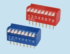 2.54mm拨码开关 侧拨开关 2P3P4P5P6P7P8P9P10P12P 红色侧拨