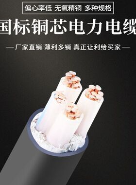 工程电力电缆国标铜芯yjv电缆2/3/4/5芯x10/16/25/35平方三相四线