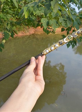 紫水晶柱双头水晶方糖权杖紫水晶元素仙女棒道具天使翅膀配件礼物