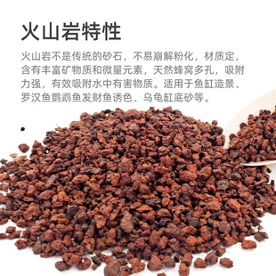 火山石底砂天然造景石头颗粒滤材鱼缸碎石多肉盆栽铺面黑色火山岩