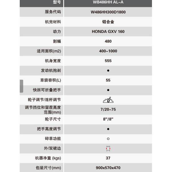 维邦WB486HH AL-A手推式铝合金草坪割草机 草坪机