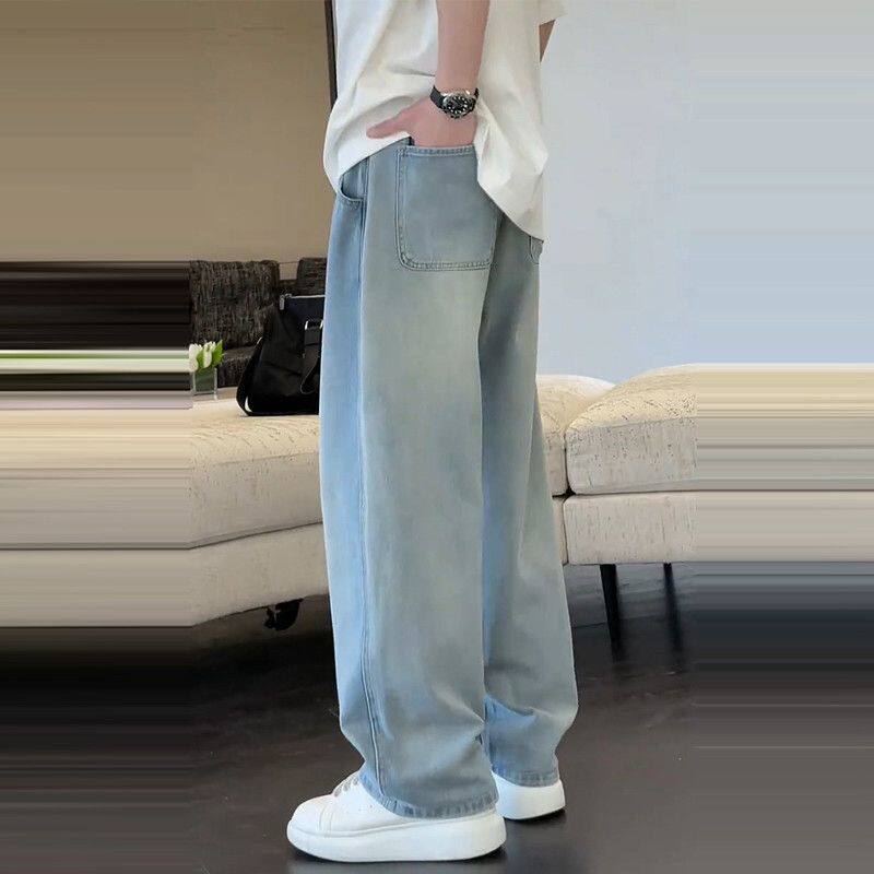 美式宽松男士夏季薄款裤子潮流2025新款高街牛仔裤直筒休闲青少年
