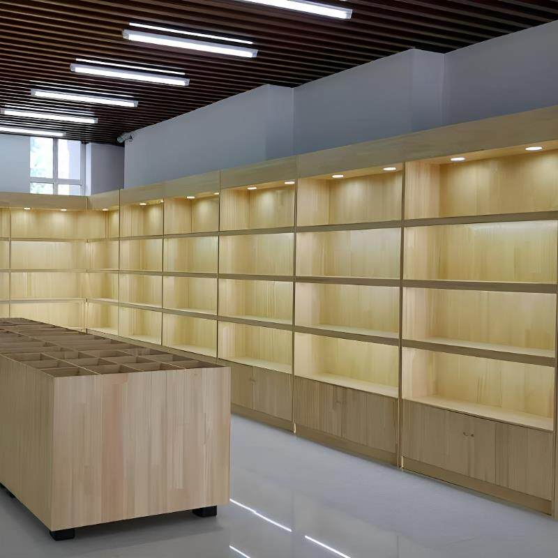 实木货架白酒展柜烟酒茶叶展示架酒柜展示柜产品陈列柜背柜烟酒柜