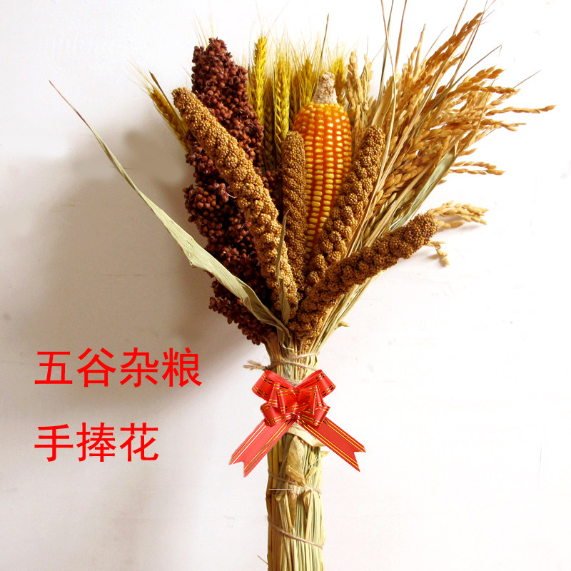天然干燥花真花风干花束农作物装饰五谷杂粮摆件五谷丰登丰收节道