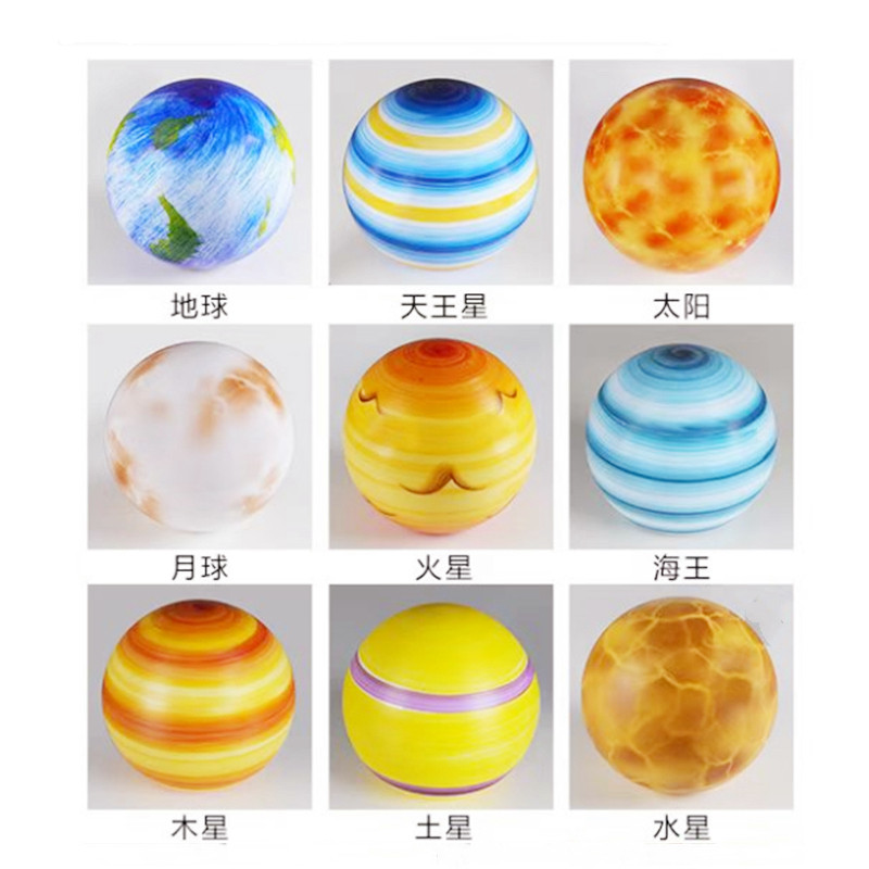 LED发光月球灯室外庭院草坪充电彩绘圆球灯行星吊灯阳台装饰月球