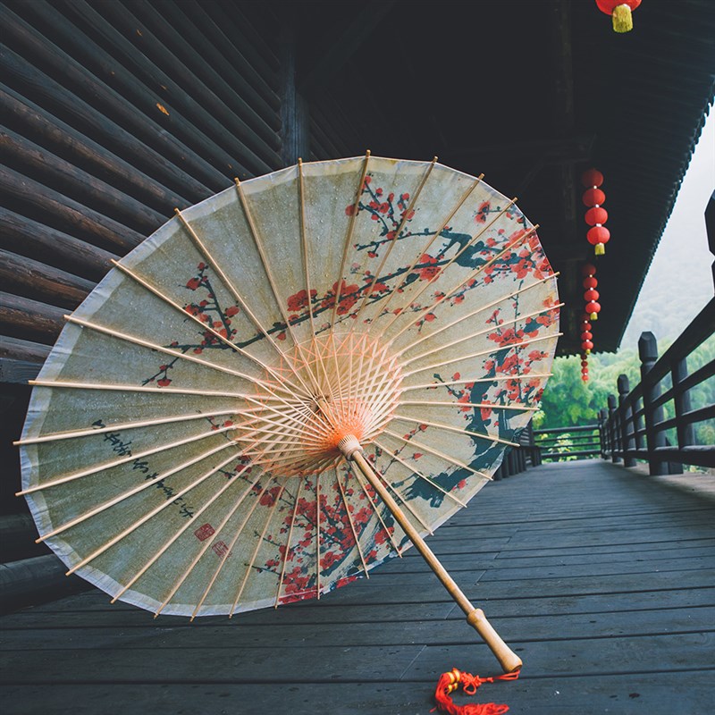 梅兰竹菊油纸伞防雨防晒实用古风伞女男古典风伞绸布古装饰吊顶伞图片