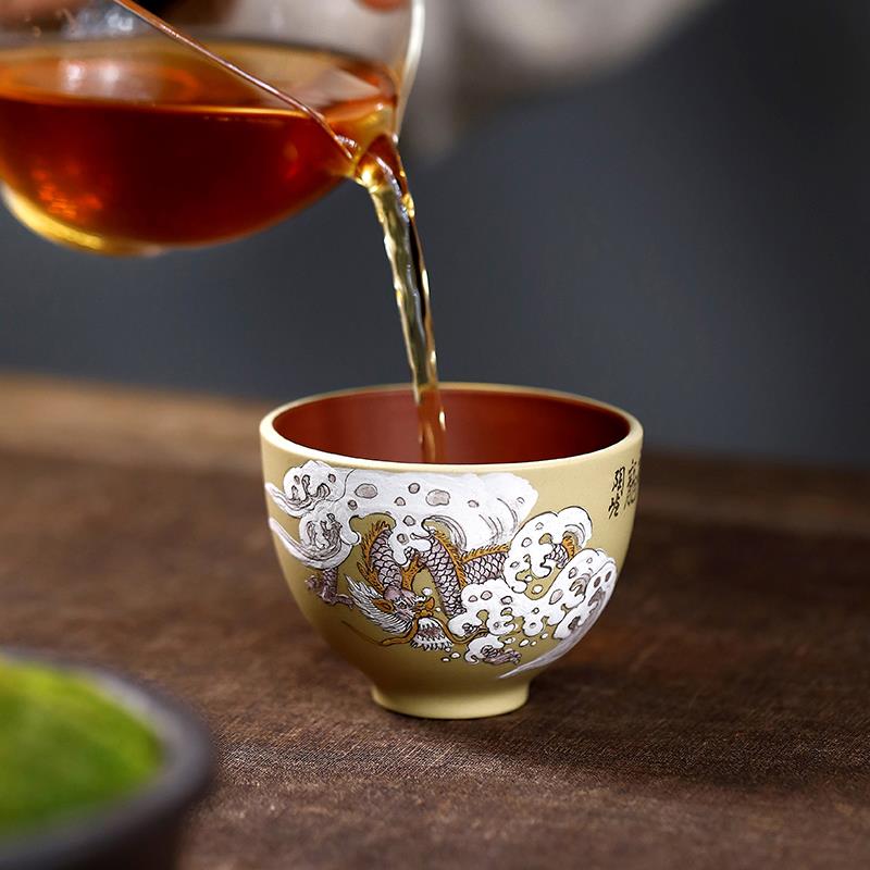高档 紫砂大师张小岭主人功夫茶杯小单盏喝茶杯子 十二生肖品茗杯