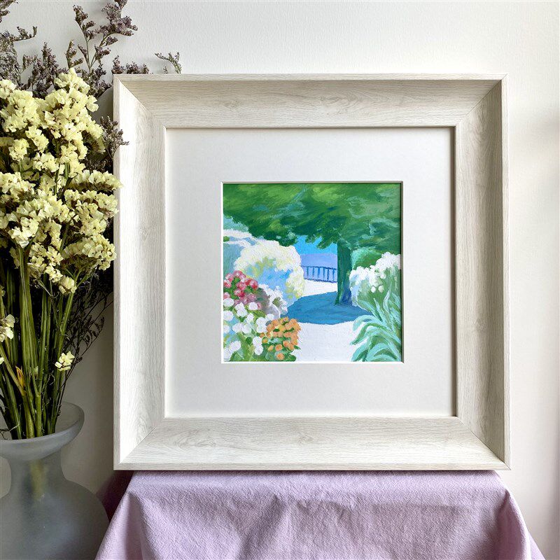 纯手绘植物风景画 欧式方形装饰画适用于卧室玄关